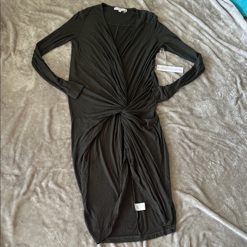 NWT YFB twist front long sleeve dress